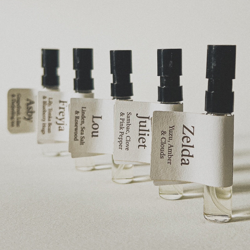 Sweet Anthem Emily - coffee, sandalwood & a hint of whiskey... Perfume Gray 2ml Sample Vial