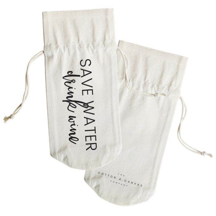 Save Water, Drink Wine Canvas Wine Bag by The Cotton & Canvas Co.