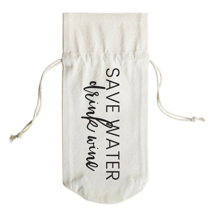 Save Water, Drink Wine Canvas Wine Bag by The Cotton & Canvas Co.