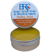 By Robin Creations Scar Fading Balm & Acne Healing Oil Set for Face & Body Skin Care White Smoke 2oz Tin + Roll-on,4oz Tin + Roll-on,8oz Glass Jar + Roll-on
