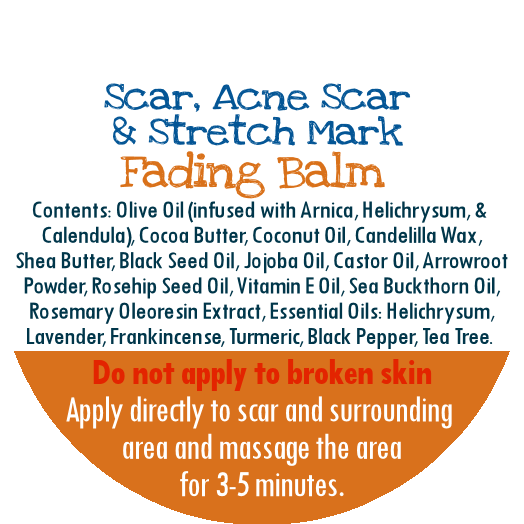 By Robin Creations Scar & Stretch Mark Fading Balm for Face & Body Skin Care White Smoke 2 oz Tin,4 oz Tin,8oz Glass Jar