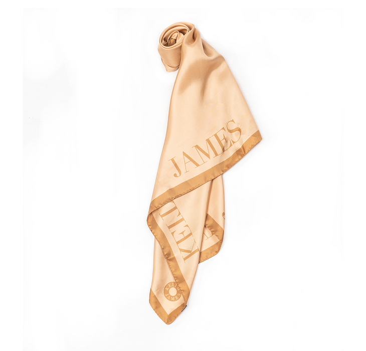 Silk Scarf (Cream & Tan)