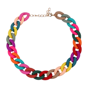 Medusa's Makeup Rainbow Acrylic Chain Necklace