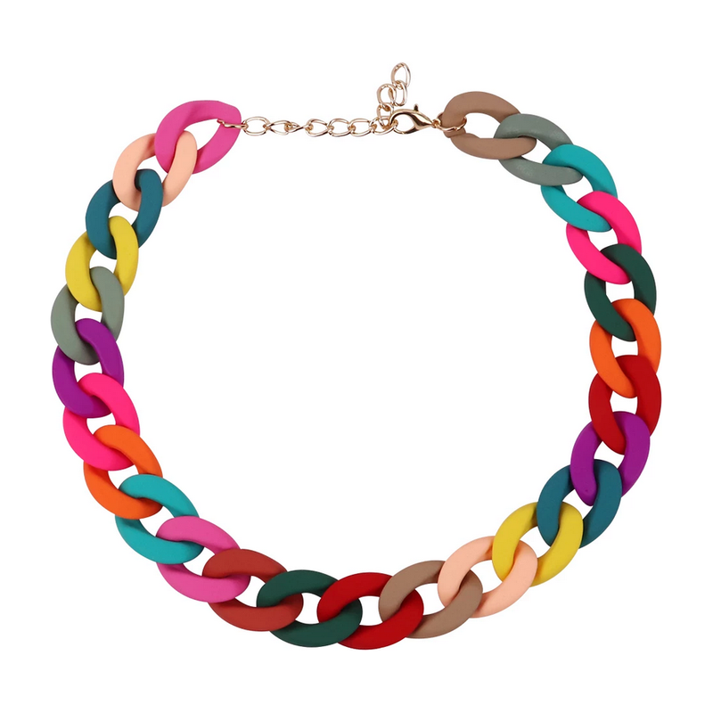Medusa's Makeup Rainbow Acrylic Chain Necklace
