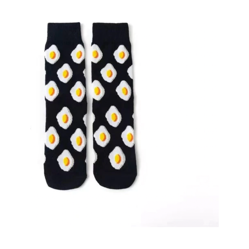 Medusa's Makeup Black Fried Egg Socks
