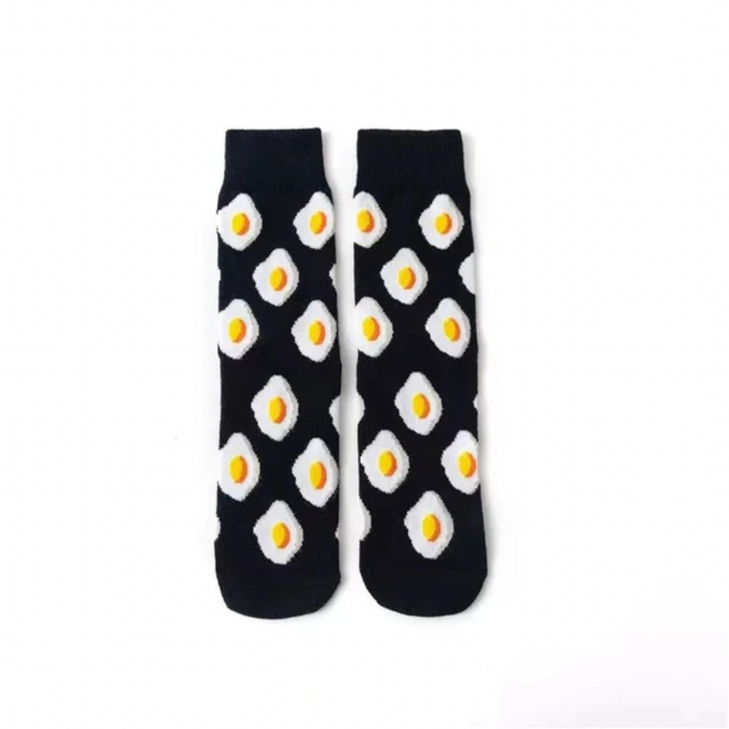 Medusa's Makeup Black Fried Egg Socks