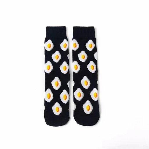 Medusa's Makeup Black Fried Egg Socks Black