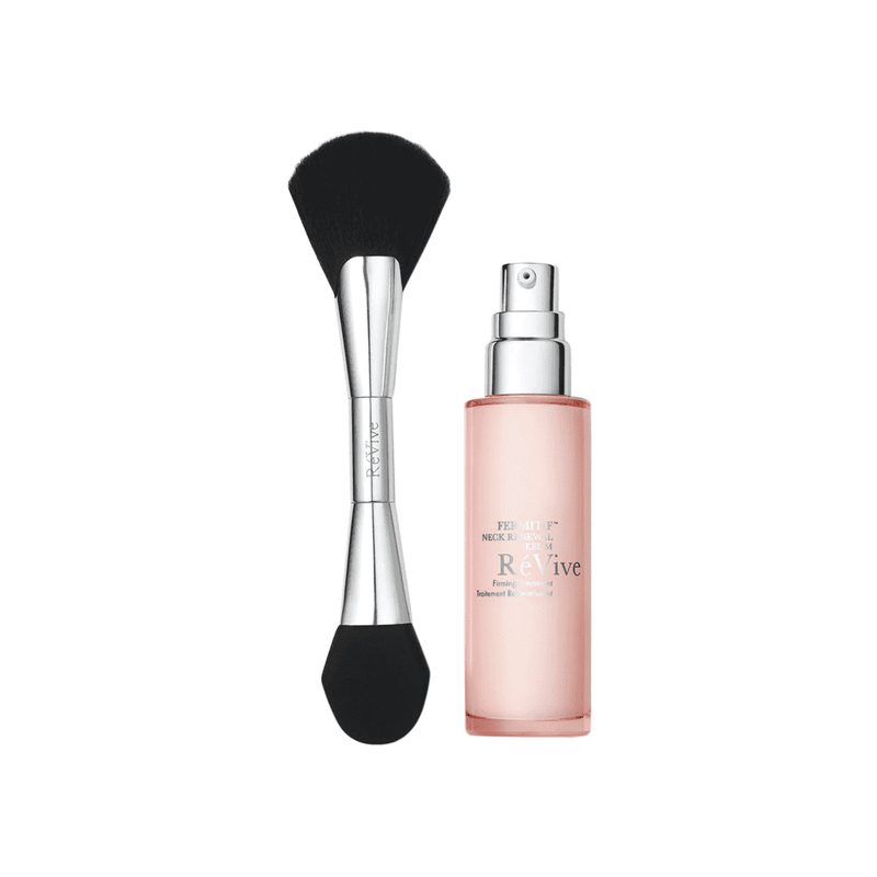 Nava Beauty RéVive Fermitif Neck Serum + Dual Ended Applicator Brush 1.7 OZ White Smoke
