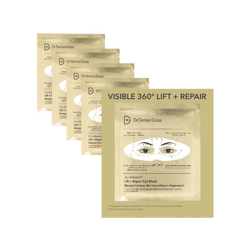 Nava Beauty Dr. Dennis Gross DermInfusions™ Lift + Repair Eye Mask 4 PK White Smoke