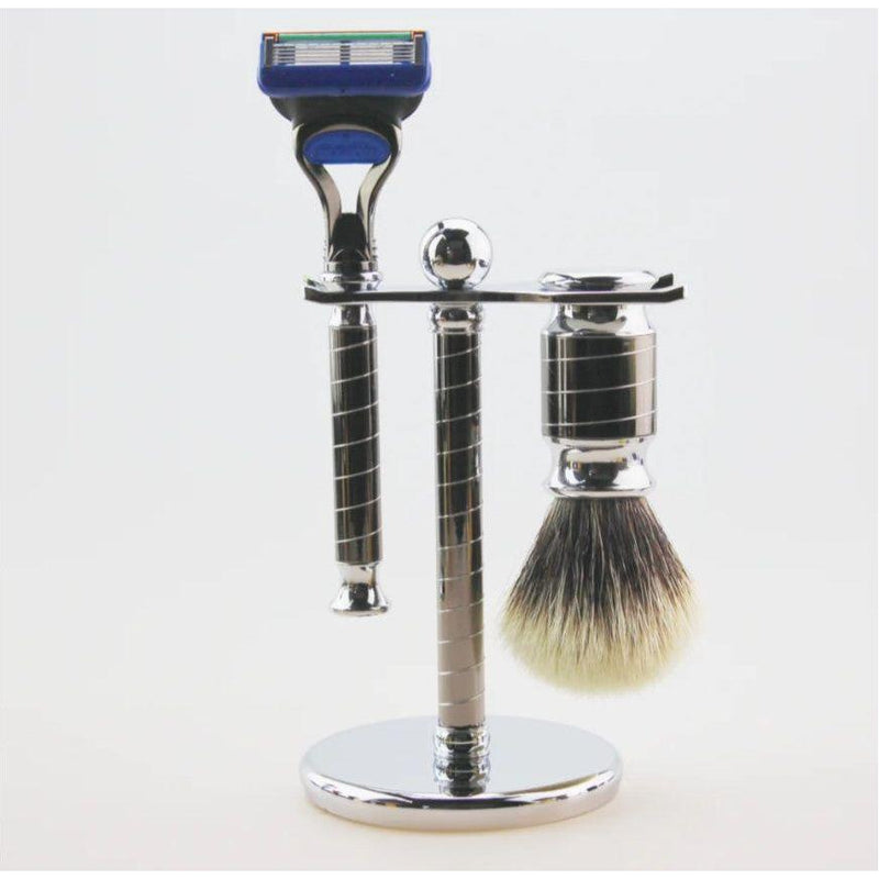 Frank Shaving Frank Shaving 3-Piece Pure Badger Shaving Set (Gun Metal) Shaving Set