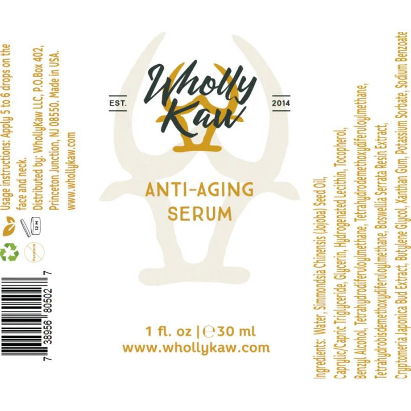 WhollyKaw Wholly Kaw Anti Aging Serum 1 Oz Skin Care Cream White Smoke
