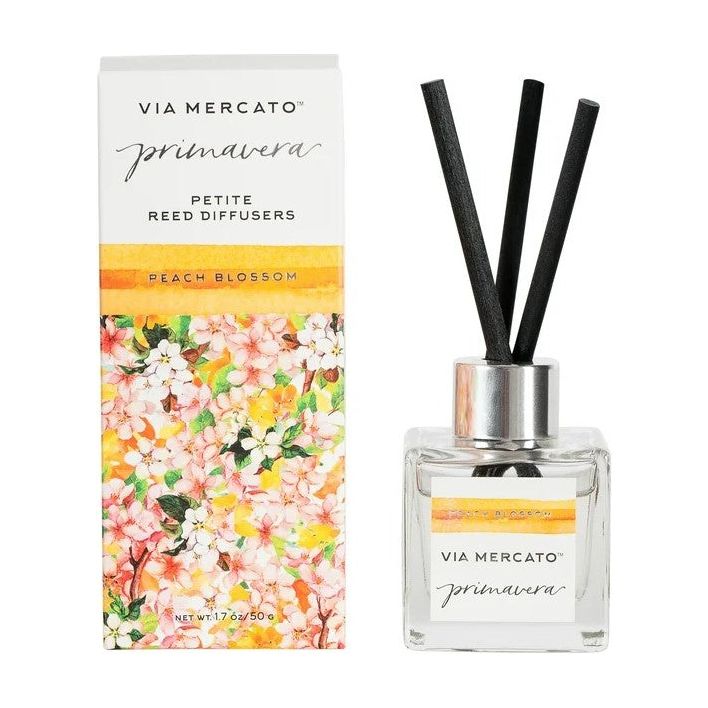 0 Via Mercato Primavera Peach Blossom Petite Reed Diffusers 1.7oz