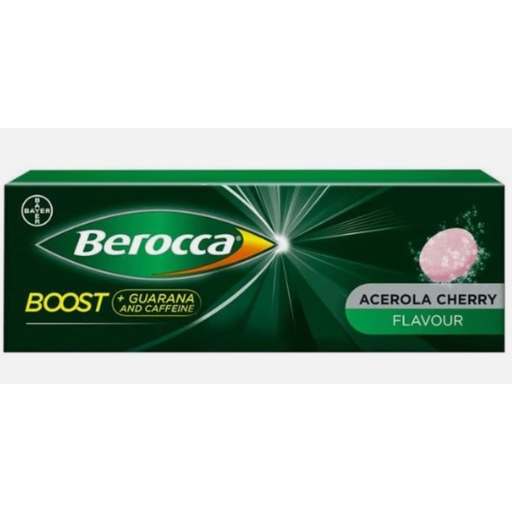 Berocca Berocca Boost Guarana + Caffeine Acerola Cherry Flavor - 10 Effervescent Tablets Nutrition Supplement