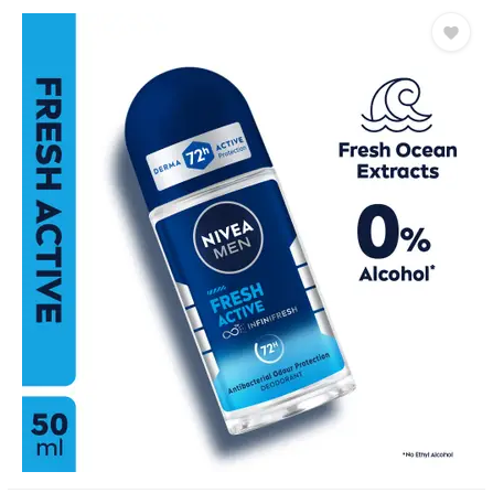Nivea Nivea Men Fresh Active 48H Anti-Perspirant Antibacterial Roll-On Deodorant 50 ml Deodorant