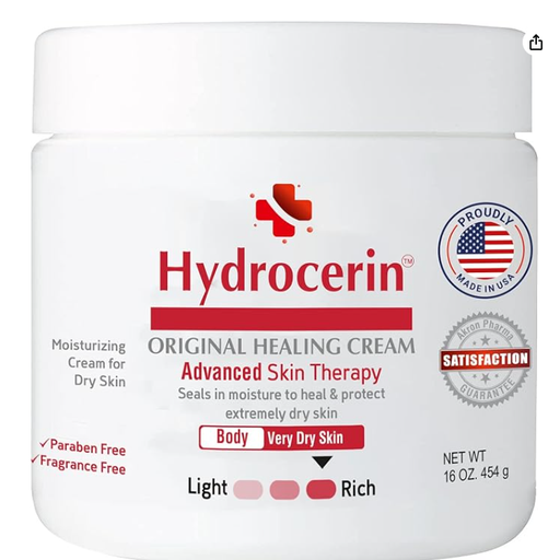 Geritrex Eucerin Hydrocerin Original Therapeutic Cream: 16 oz Advanced Moisturizer for Extra Dry Skin Lotion & Moisturizer White Smoke