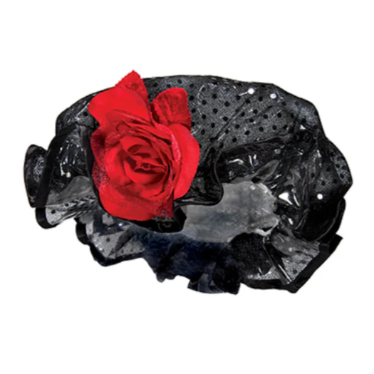 LA Infulgence LA Indulgence Shower Cap Black & Red Bath & Body