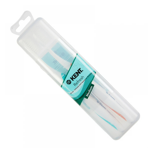 Kent Kent Refresh Silver Infused Anti-bacterial Bristles Medium Toothbrush 2 pack Toothbrushes