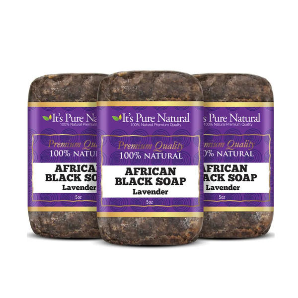 Pasteur Pharmacy It’s Pure Natural African Black Soap Bars with Lavender 5oz White Smoke