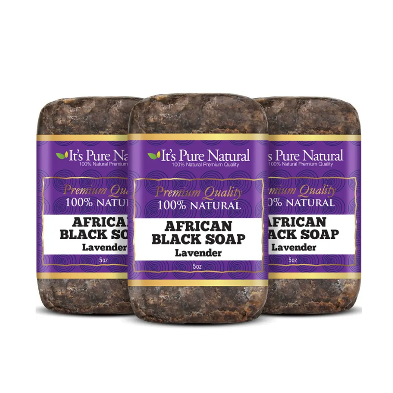 Pasteur Pharmacy It’s Pure Natural African Black Soap Bars with Lavender 5oz White Smoke