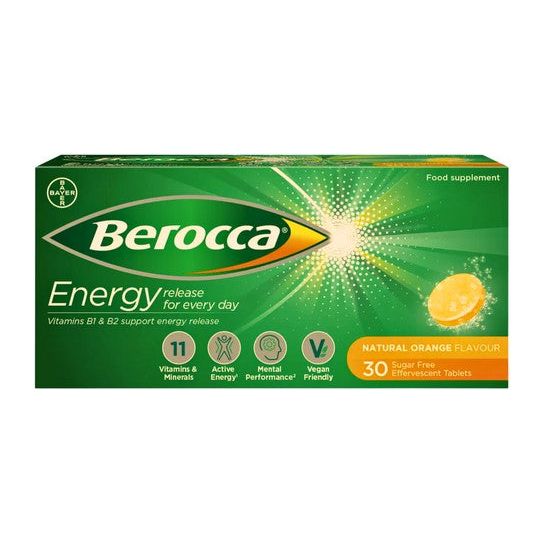 Berocca Energy Natural Orange Supplement Sugar Free Effervescent Tablets 15 Ct