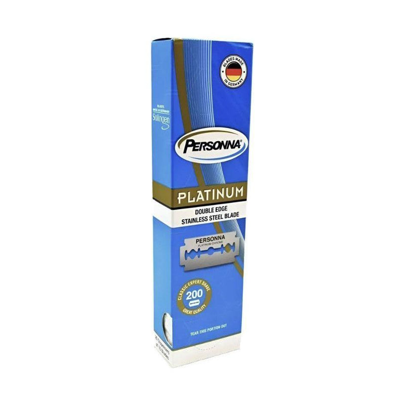 Personna Personna Platinum Chrome Super Stainless Steel Double Edge Razor Blades - 20x10 Pack Razor Blades Steel Blue