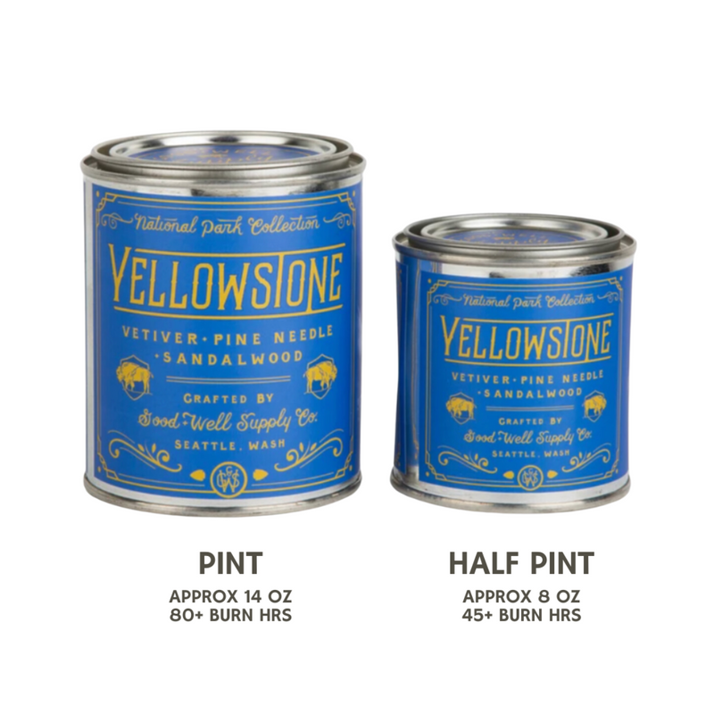 Good & Well Supply Co Guadalupe Mountains National Park Candle Candles White Smoke Half Pint / 8oz / Cotton Wick,Pint / 14oz / Cotton Wick