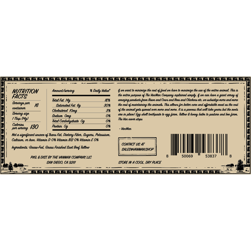 VanMan *New* VanMan's Cooking Tallow - 9 oz