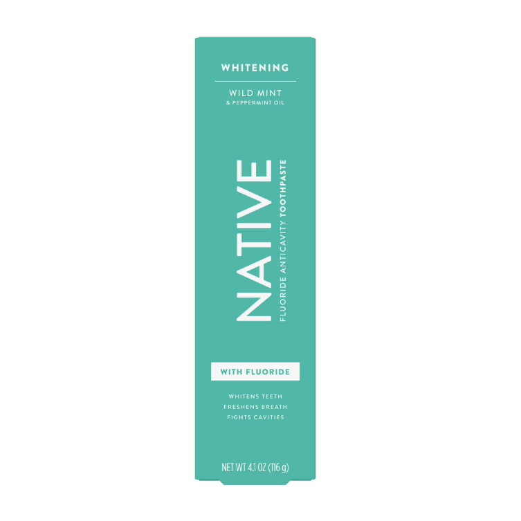 Native Whitening Wild Mint & Peppermint Oil Fluoride Free Natural Toothpaste - 4.1oz