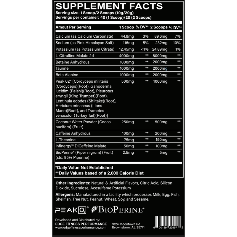 Edge Fitness Performance Clutch Pre-Workout Fitness Supplement
