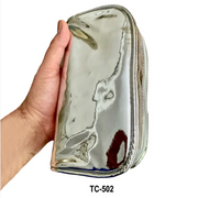 0 Kingsley Silver Metal Travel Cosmetic Makeup Organizer Bag TC-502 Cosmetic & Toiletry Bags