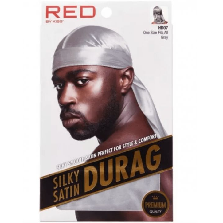 Red By Kiss Red By Kiss Premium Silky Satin Durag - Gray Upgraded Extra Long Tails HD07 Hats