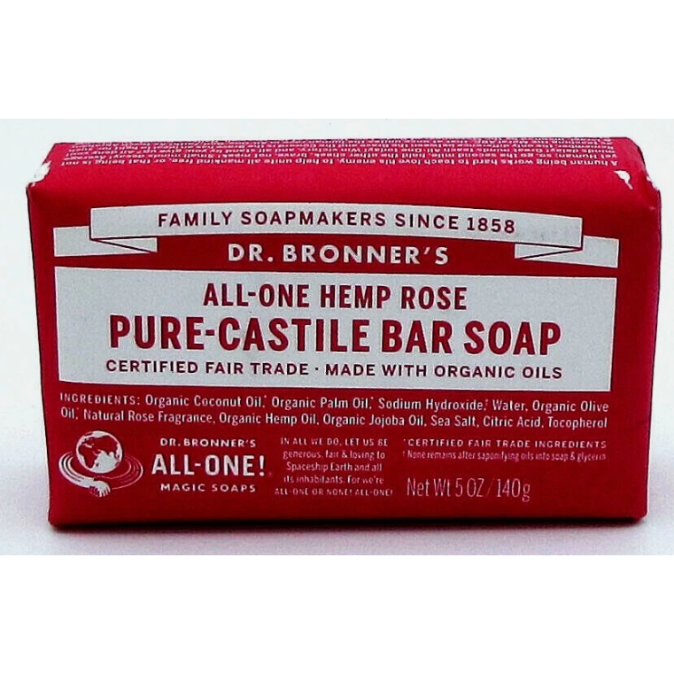 Dr. Bronner's Dr. Bronner's Pure Castile Soap Bar Rose 5 oz Bar Soap