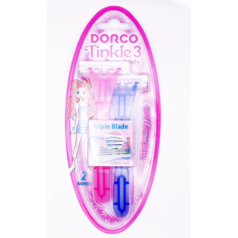 Dorco Dorco Tinkle3 Women Body Razors- 2 Razors Per Pack, Triple Blade Razors & Razor Blades