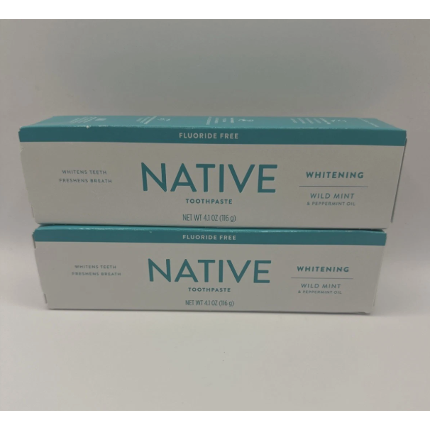 Native Native Whitening Wild Mint & Peppermint Oil Fluoride Free Natural Toothpaste - 4.1oz Toothpaste