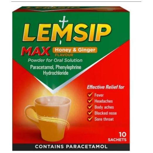 Lemsip Lemsip Max Honey & Ginger 10pk Cold & Flu Medicine