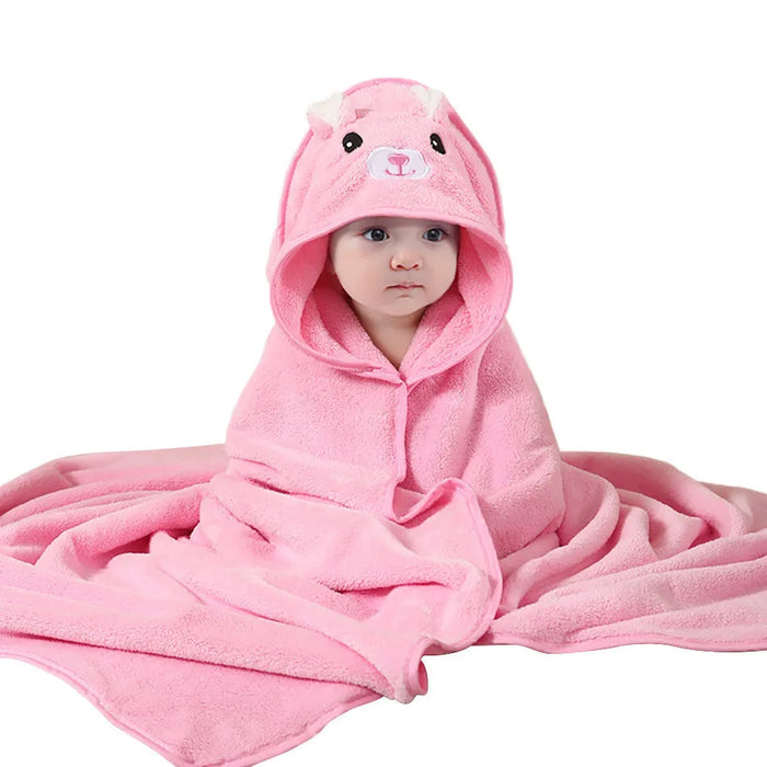 Thick Cotton Cartoon Hooded Bath Towel for Kids