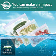 SmartPursue™ Silicone Food Storage Containers – Stand-Up Zip-Shut Bags Food Storage