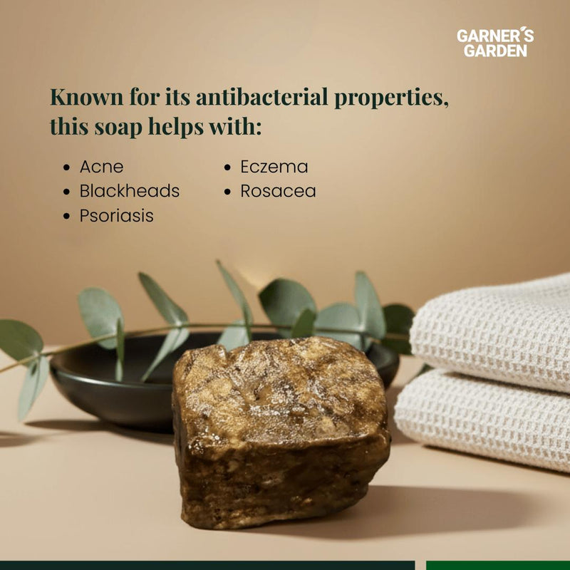 Garner's Garden Raw African Black Soap Bar (0.5 lb) Soap