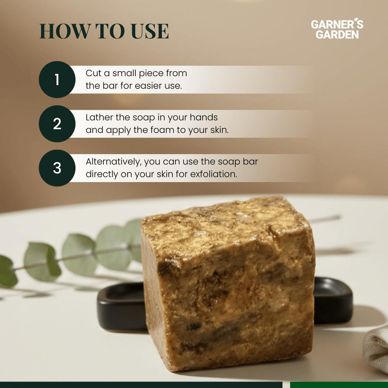 Garner's Garden Raw African Black Soap Bar (0.5 lb) Soap