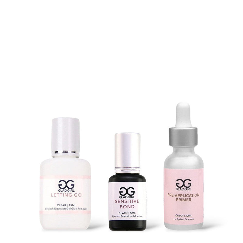 GladGirl Sensitive Bond Eyelash Extension Glue + Remover/Primer Combo Glue & Remover
