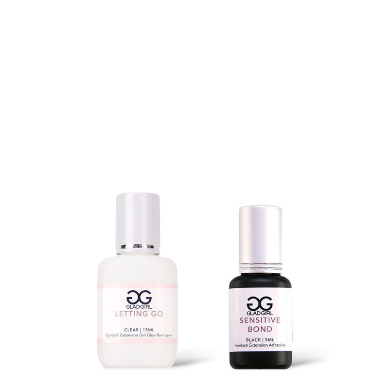 GladGirl Sensitive Bond Eyelash Extension Glue + Remover/Primer Combo Glue & Remover