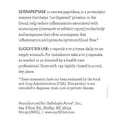 Hallelujah Diet Serrapeptase Vitamins & Supplements