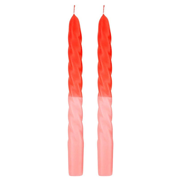 Set of 2 Tapered Candle in Red Pink  | Aesthetic Unscented Table Decor Candlesticks | Gift for Her