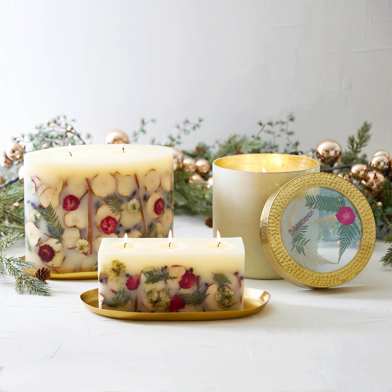 Rosy Rings Spicy Apple Oval Botanical Candle Oval Botanical Plate