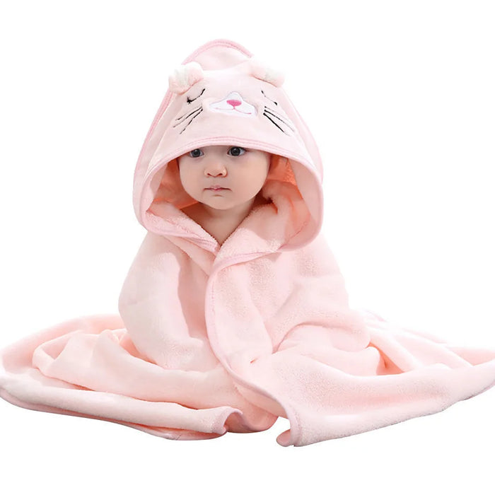 Thick Cotton Cartoon Hooded Bath Towel for Kids