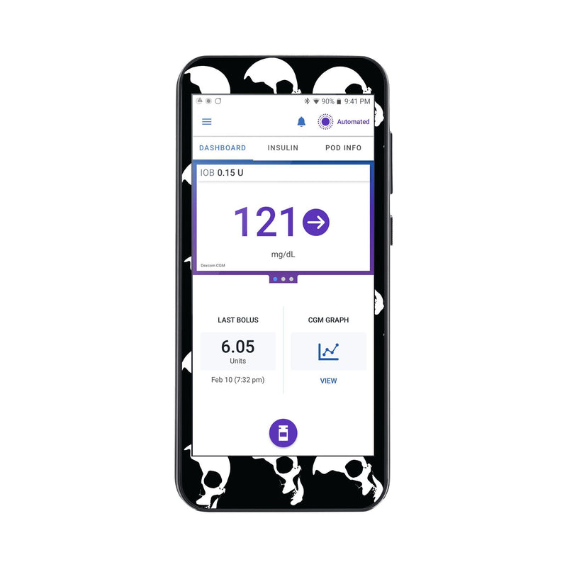 Peelz Shadow Skulls Sticker for Omnipod® 5 Controller – Pump Peelz Peelz/Stickers