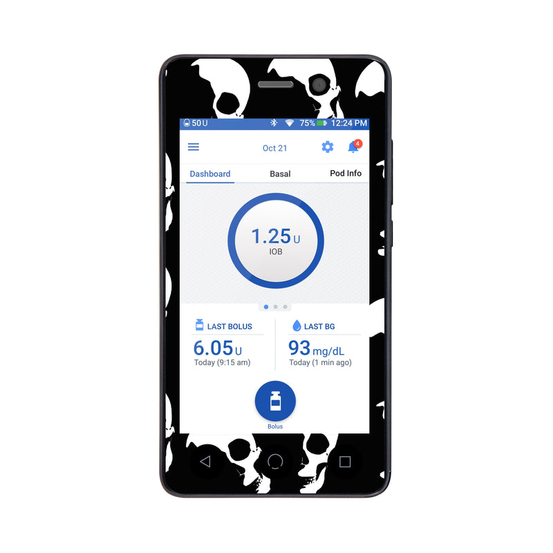 Peelz Shadow Skulls Sticker for Omnipod DASH® PDM – Pump Peelz Peelz/Stickers