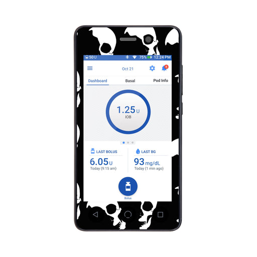 Peelz Shadow Skulls Sticker for Omnipod DASH® PDM – Pump Peelz Peelz/Stickers