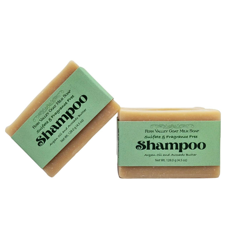 Fern Valley Soap Handmade Goat Milk Shampoo Bar |  Argan Oil & Avocado Butter | Fragrance-Free Goat Milk Soap