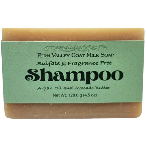 Fern Valley Soap Handmade Goat Milk Shampoo Bar |  Argan Oil & Avocado Butter | Fragrance-Free Goat Milk Soap